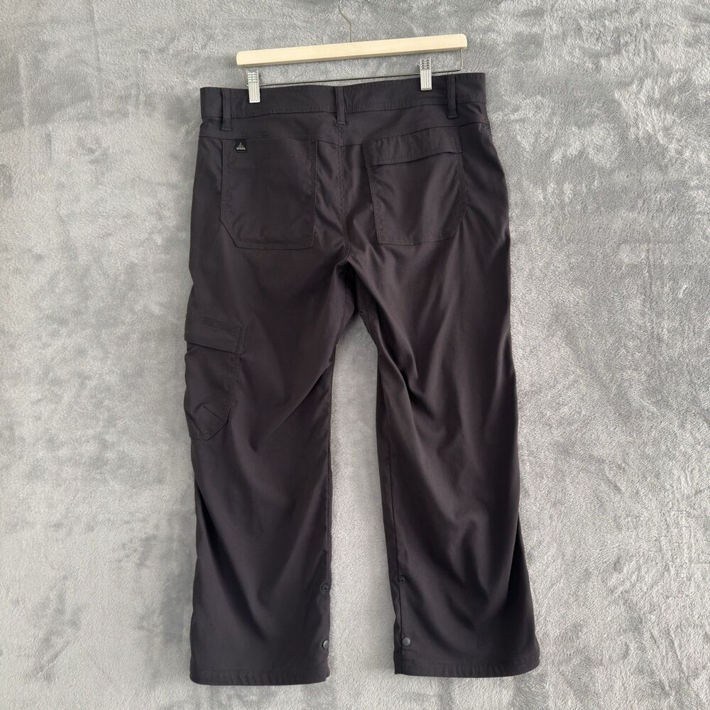 prAna Stretch Zion Pants Mens 34x26 Gray Belted Hiking Lightweight - Picture 2 of 8